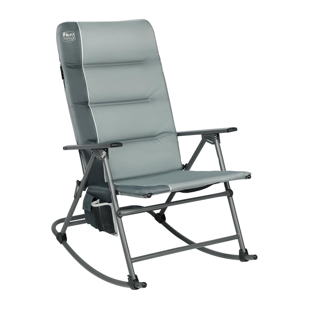 Timber Ridge Oversized Folding Rocking Camping Chair, Padded Outdoor Rocker w...