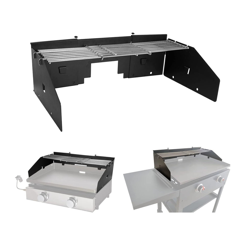 Universal Wind Screen/Guard and Griddle Warming Rack Set Fit