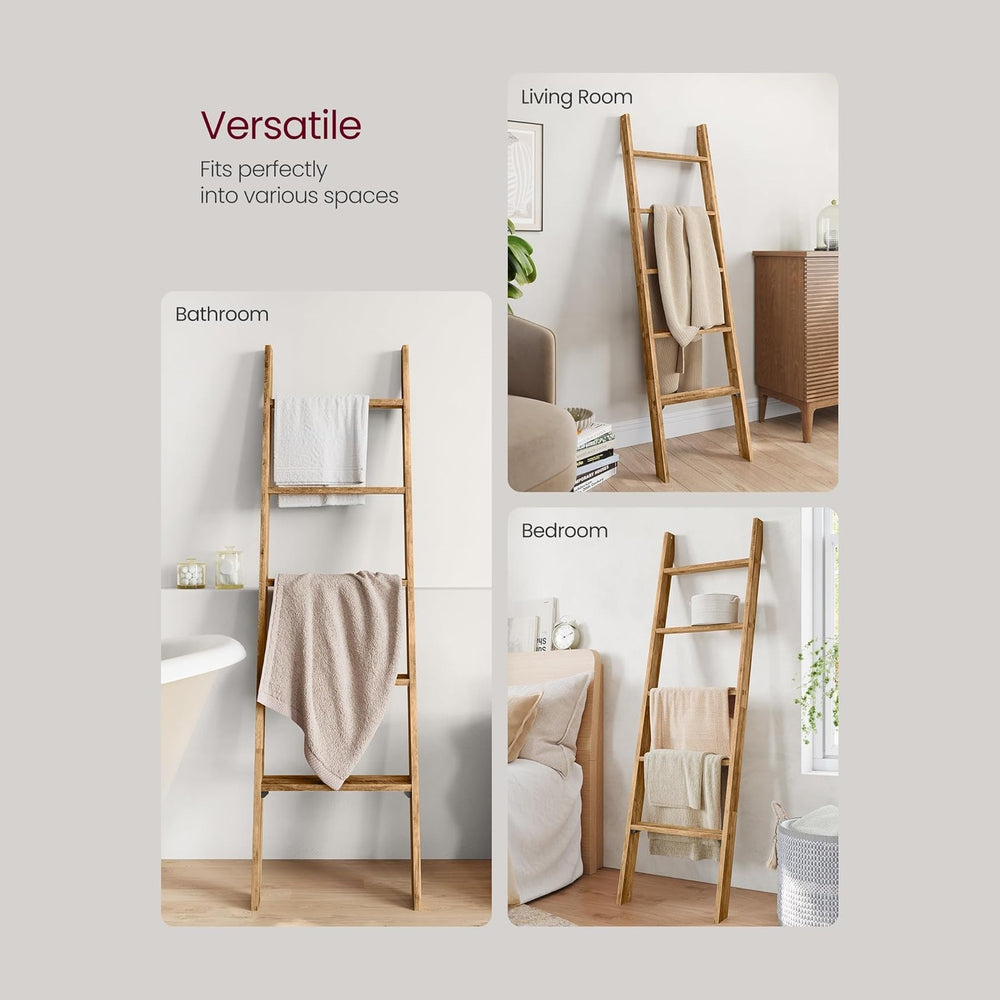 VASAGLE Blanket Ladder Decorative Farmhouse for The Living Room, 5-Tier Ladde...