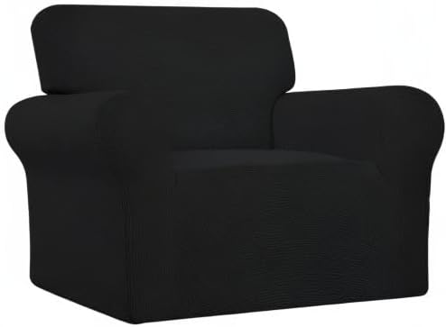 Easy-Going Stretch Oversized Chair Slipcover with Arm Washable Black