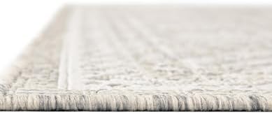 Rugs.com - Outdoor Aztec Rug – 6' 1 x 9' Light Gray Indoor/Outdoor Ru...