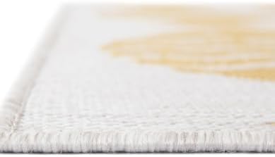 Rugs.com Outdoor Coastal Collection Rug – 5 Ft Runner Yellow Flatweave-Pile R...