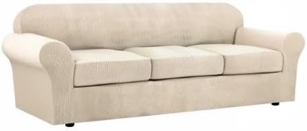 4 Piece Stretch Sofa Covers for 3 Cushion Couch Covers Furniture Slipcovers for - Image 10