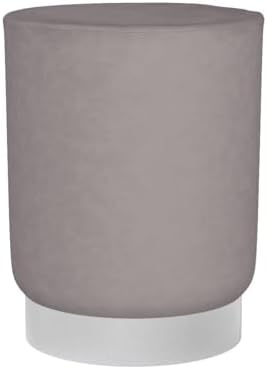 BIRDROCK HOME Round Ottoman Foot Stool – Modern Soft Padded Velvet Vanity Cha...