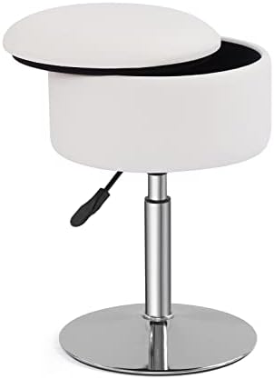 Adjustable Vanity Stool with Storage Swivel Vanity Chair Makeup