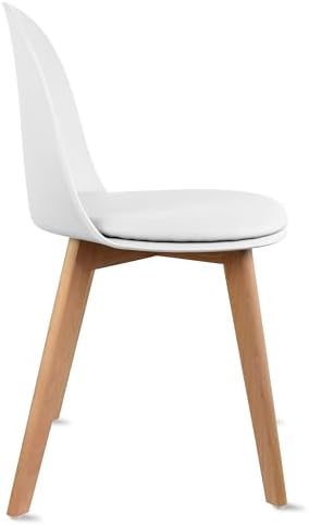 2xhome Modern Armless Dining Chair | Plastic Shell with PU Leather Cushion Pa...