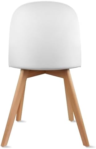 2xhome Modern Armless Dining Chair | Plastic Shell with PU Leather Cushion Pa...