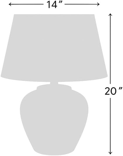 Nourison Home 20" Sand (Light Beige) Neutral Ceramic Table Lamp with Fab...