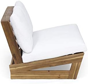 Great Deal Furniture Kaitlyn Outdoor Acacia Wood Loveseat with Cushions, Teak...