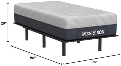 Sven & Son Essential Adjustable Bed Base (Frame) + 14 inch Hybrid Spring ...
