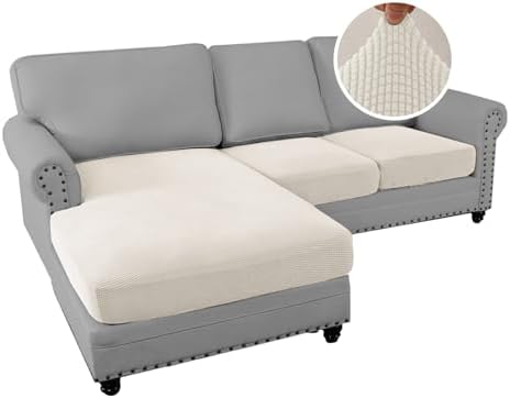 H.VERSAILTEX Sectional Couch Covers 3 Pieces Sofa Seat Cushion Covers L Shape...