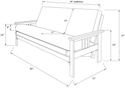 Kodiak Furniture Monterey Futon Set, No Drawers, with Barbados Base and Suede...