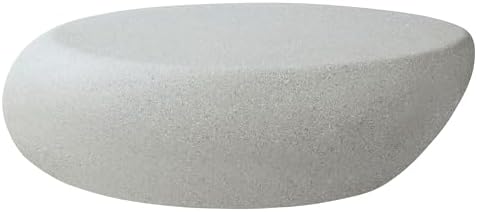 43.31 Modern Oval Coffee Table for Living Room, Contemporary Rustic Style Cur...