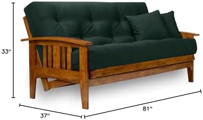 Nirvana Futons Westfield Futon Set - Full Size, Frame, 8" Mattress, Twil...