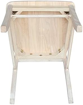 IC International Concepts Set of 2 X-Back Solid Wood Chairs, Unfinished
