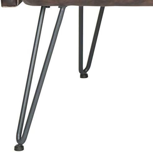 Safavieh Home Collection Johannes Mid-Century Modern Antique Brown Settee