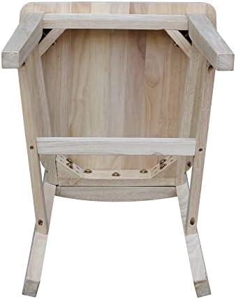 IC International Concepts Set of 2 San Remo Solid Wood Chairs, Unfinished