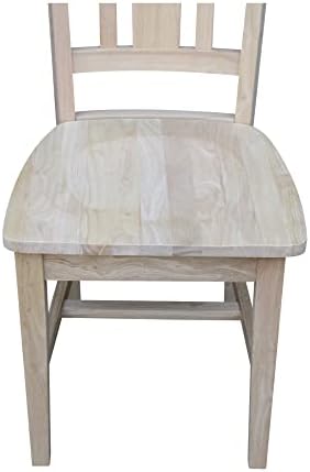 IC International Concepts Set of 2 San Remo Solid Wood Chairs, Unfinished