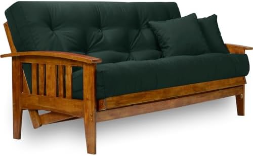 Nirvana Futons Westfield Futon Set - Full Size, Frame, 8" Mattress, Twil...