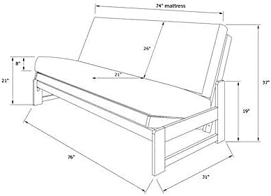 HomeStock Full Size Futon Frame Set - Convertible Sofa Bed for Living Spaces ...