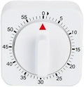 White Timer Clock Square 60-Minute Mechanical Kitchen Timer Wind up Visual by Galepromot
