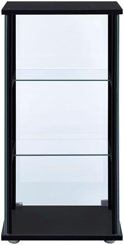 Coaster Home Furnishings Cyclamen 34-inch 3-Tier Clear Tempered Glass Curio C...