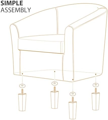 Yaheetech Accent Chairs, Faux Leather Barrel Armchairs, Brown