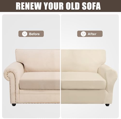 SearchI Stretch Sofa Cover Couch Covers, 2 Piece Armchair Slipcover with Sepa...
