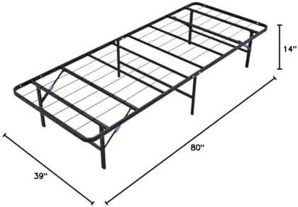 Nestl Foldable Twin XL Bed Frame, Platform Bed, Steel, Easy Tool Free Assembl...