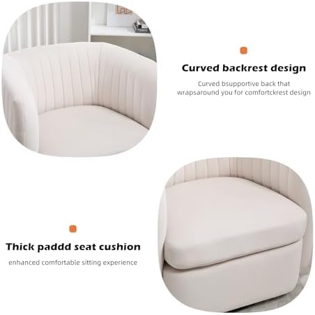 CANMOV Swivel Accent Chair, 360° Swivel Chair with Thick Padded Cushion, Swiv...