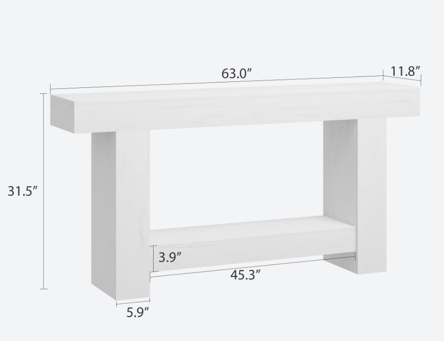 GAOMON 63" Farmhouse Console Table for Entryway - 2-Tier Storage Shelf, ...
