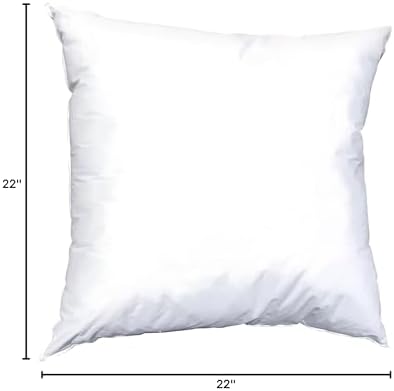 Pillowflex Synthetic Down Pillow Insert 22x22 in - Karate Chop Pillow | Large Square Sham Form, Plush Polyester Cotton Blend, Cloud-Like Comfort, Clump-Resistant Fill, Smooth Elegant Finish