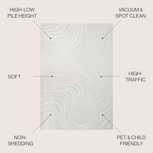 JONATHAN Y Maribo High-Low Abstract Striped Indoor/Outdoor Area Rug, Contempo...