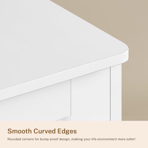 TEENFON Tall White Dresser for Bedroom, Modern 5 Drawer Dresser with Metal Ha...