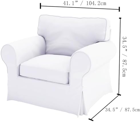 Cotton Ektorp Chair Cover Compatible with IKEA Armchair Sofa Slipcover
