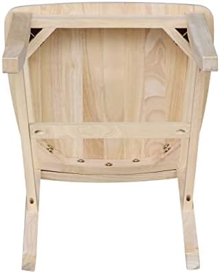 IC International Concepts Set of 2 Cafe Solid Wood Chairs, Unfinished