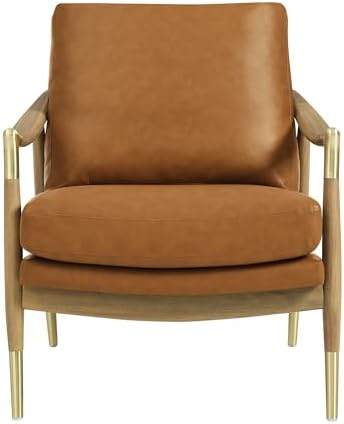 Modway Langford Faux Leather Upholstered Armchair – Mid-Century Modern Armcha...
