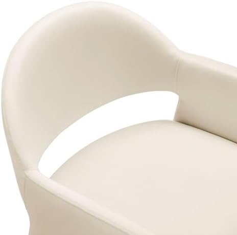 Modway Talia Performance Velvet Dining Armchair in Alabaster - Modern Curved ...