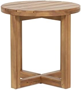Hamel Outdoor Circular Side Table - Acacia Wood - Teak