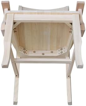 IC International Concepts Solid Wood Double X-Back Arm Chair, Unfinished
