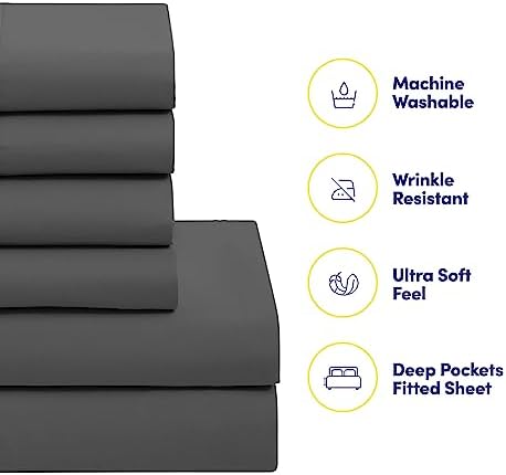 Sweet Home Collection 5 Piece Comforter Set Bag Solid Color All Season Soft D...