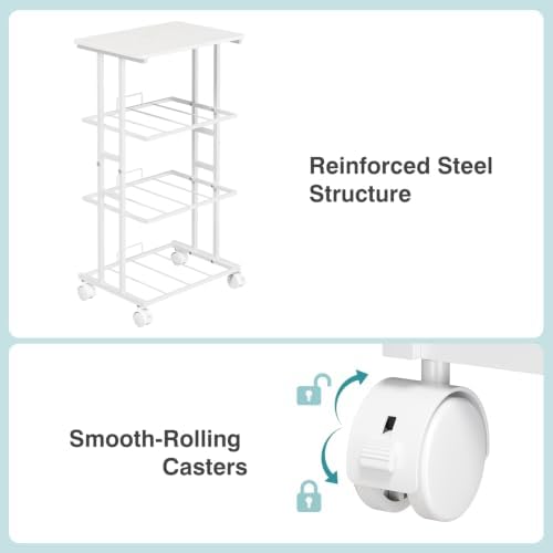 OLIXIS Dresser Storage with 3 Drawers, Fabric Dresser Tower, White