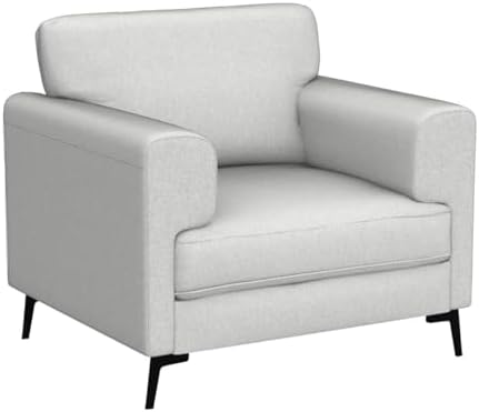 CDCASA Oversized Accent Chair, Linen Mid Century Chair 1PC, Light Gray