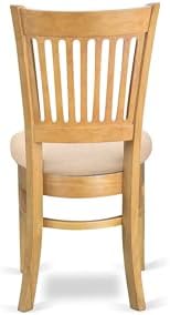 East West Furniture VAC-OAK-C Vancouver Dining Chairs - Linen Fabric Upholste...