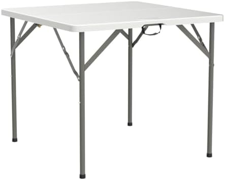 VINGLI 34" Fold in Half Square Table, Bi-Folding Commercial Portable Pla...