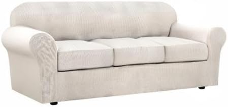 H.VERSAILTEX 4 Piece Stretch Couch Covers for 3 Cushion Couch Sofa Furniture ...