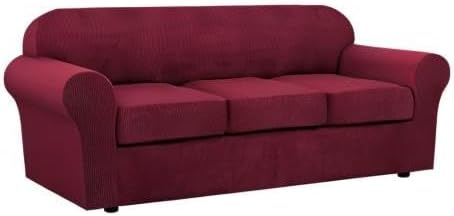 H.VERSAILTEX 4 Piece Stretch Sofa Covers for 3 Cushion Couch Covers for Livin...