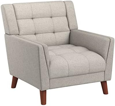 Christopher Knight Home Evelyn Mid Century Modern Fabric Arm Chair, Beige &am...