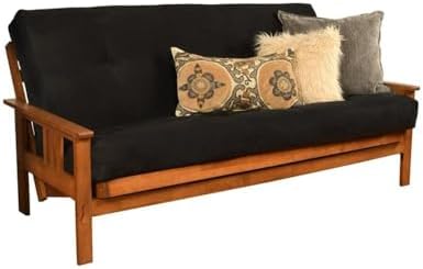 Pemberly Row 7" Full Size Futon Mattress Replacement, Suede Fabric Sleep...