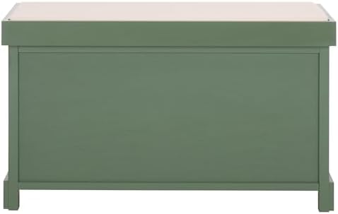 SAFAVIEH Furniture - Freddy 2-Basket Storage Bench - Dusty Green - Solid Wood...